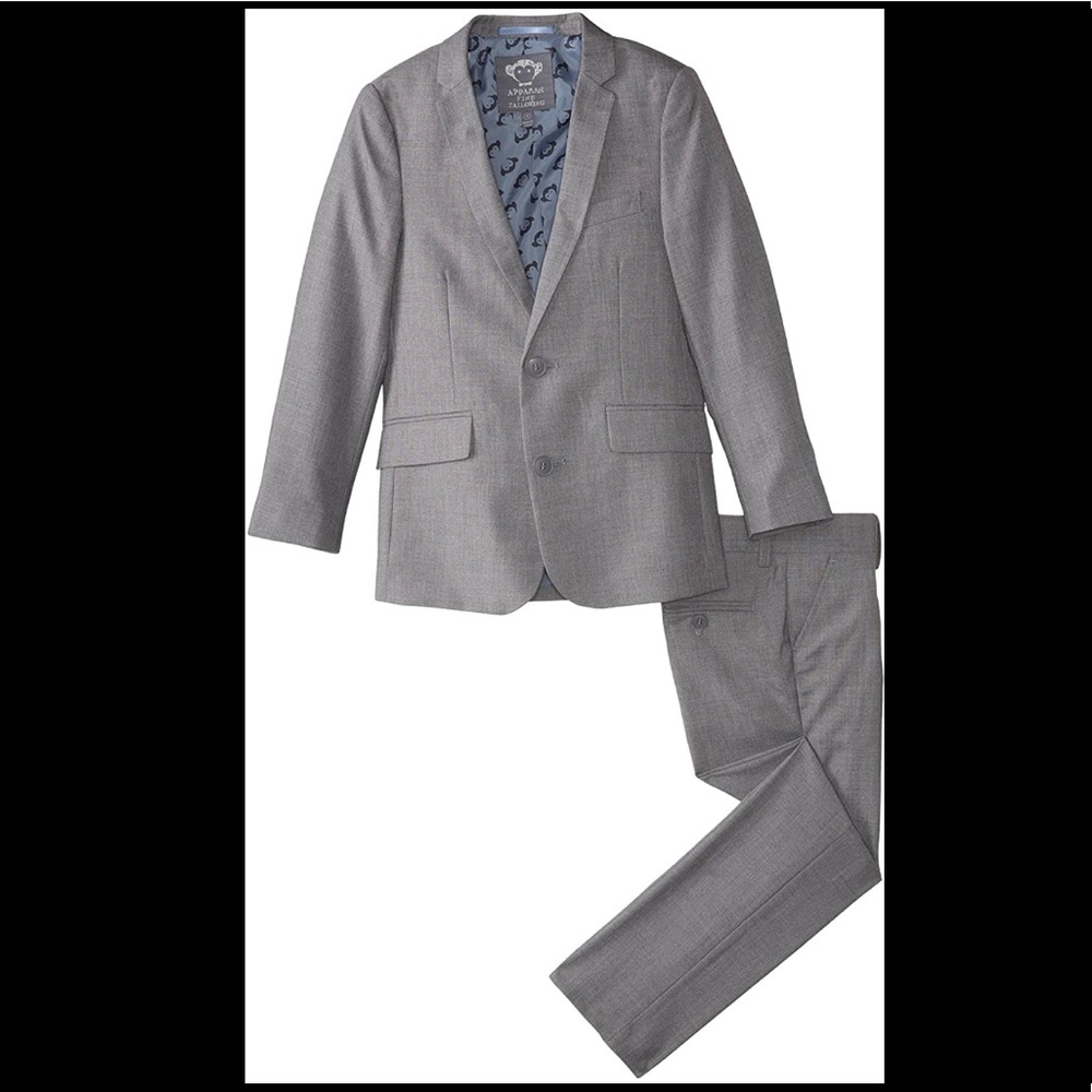 Appaman Toddler’s Suit with white shirt.